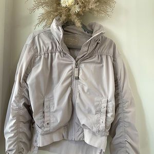 Super Light purple color. Bomber style w hood  worn but in great condition.